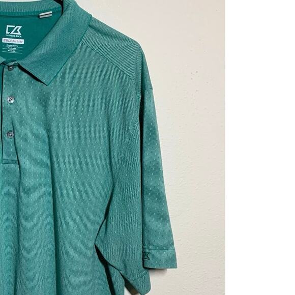 2 Cutter Buck Polos Xxl Green Gray Short Sleeve Golf Shirt Dry Tech Luxe Lot - Picture 4 of 16